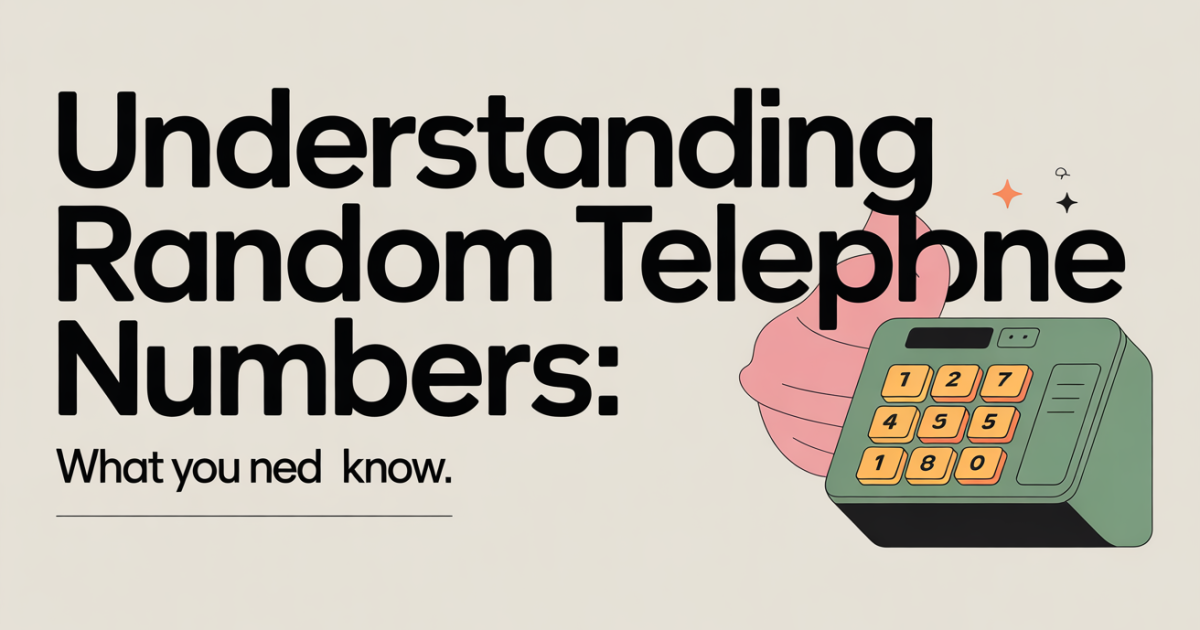 Understanding Random Telephone Numbers: What You Need to Know